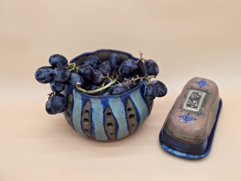 Berries and Butter Set — berry bowl and butter dish by Clay Therapy