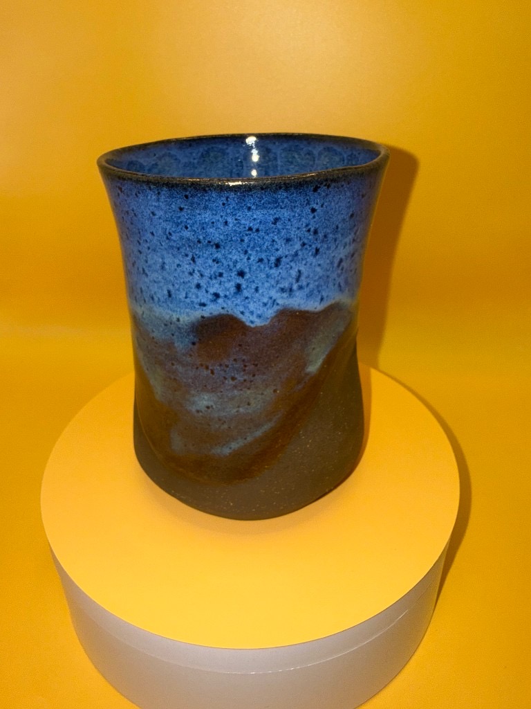 Handmade tumbler by Clay Therapy